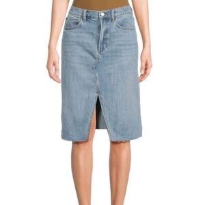 JOE’S Jeans light wash blue Denim High Rise Skirt front slit Stretch